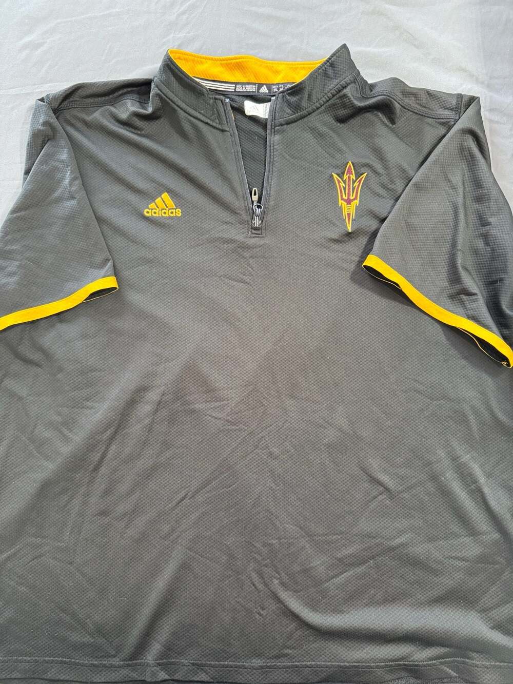 Adidas Arizona State Sun Devils Men 1/2 Zip Short Sleeve Training Pullover